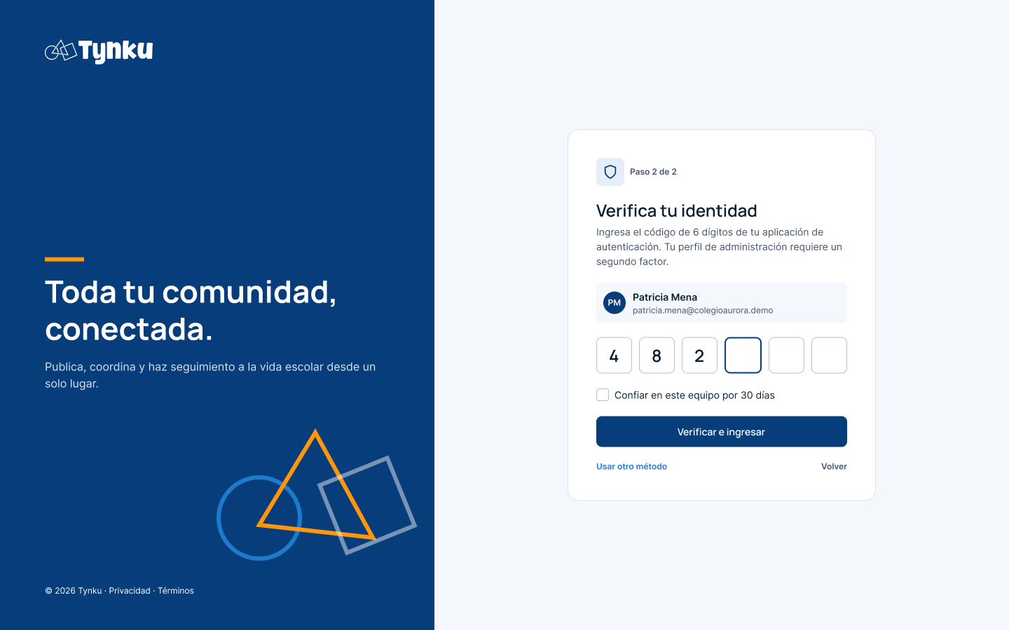 Una verificación adicional para el acceso.