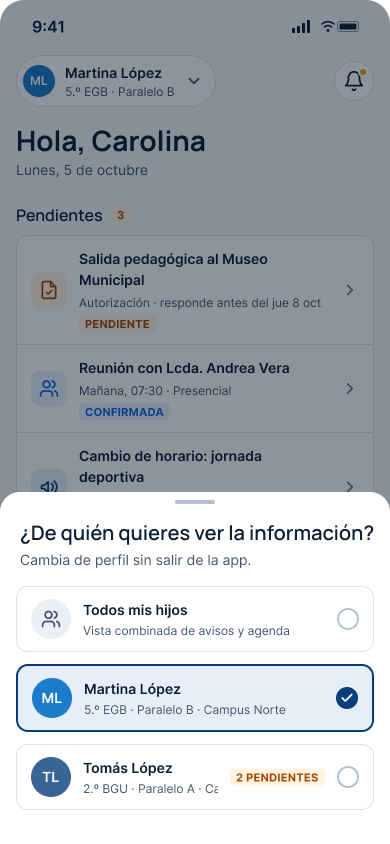 Selector para consultar la información de cada hijo